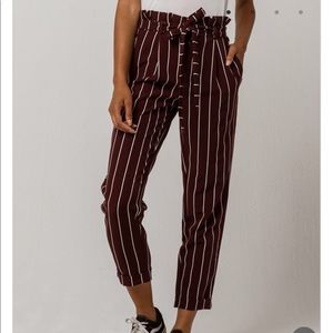 Maroon Striped Pants